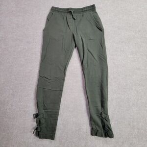 Zara Sweatpants Womens M Green Pull-On Buckle Activewear Casual Mid Rise Pockets